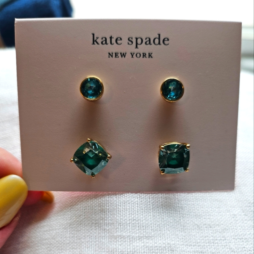 Kate Spade Never Worn Blue Gem Earring Studs